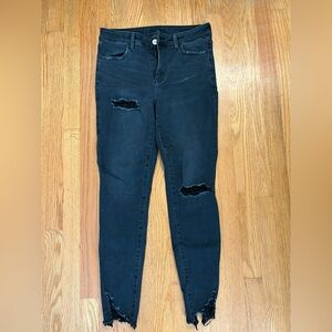 American Eagle Black Skinny Jeans Distressed